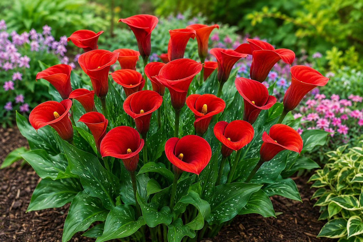 Calla Lily Bulbs - Red Alert Variety - Live Flower Plant - Zantedeschia spp - High Quality Bulbs for Garden & Indoor Arrangements