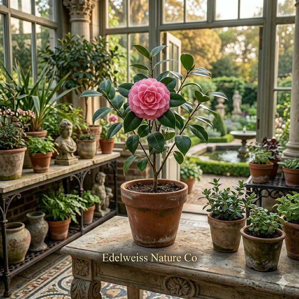 Pink Perfection Camellia Starter Plant | Rare Evergreen Flowering Shrub | Camellia japonica | Soft Pink Double Blooms