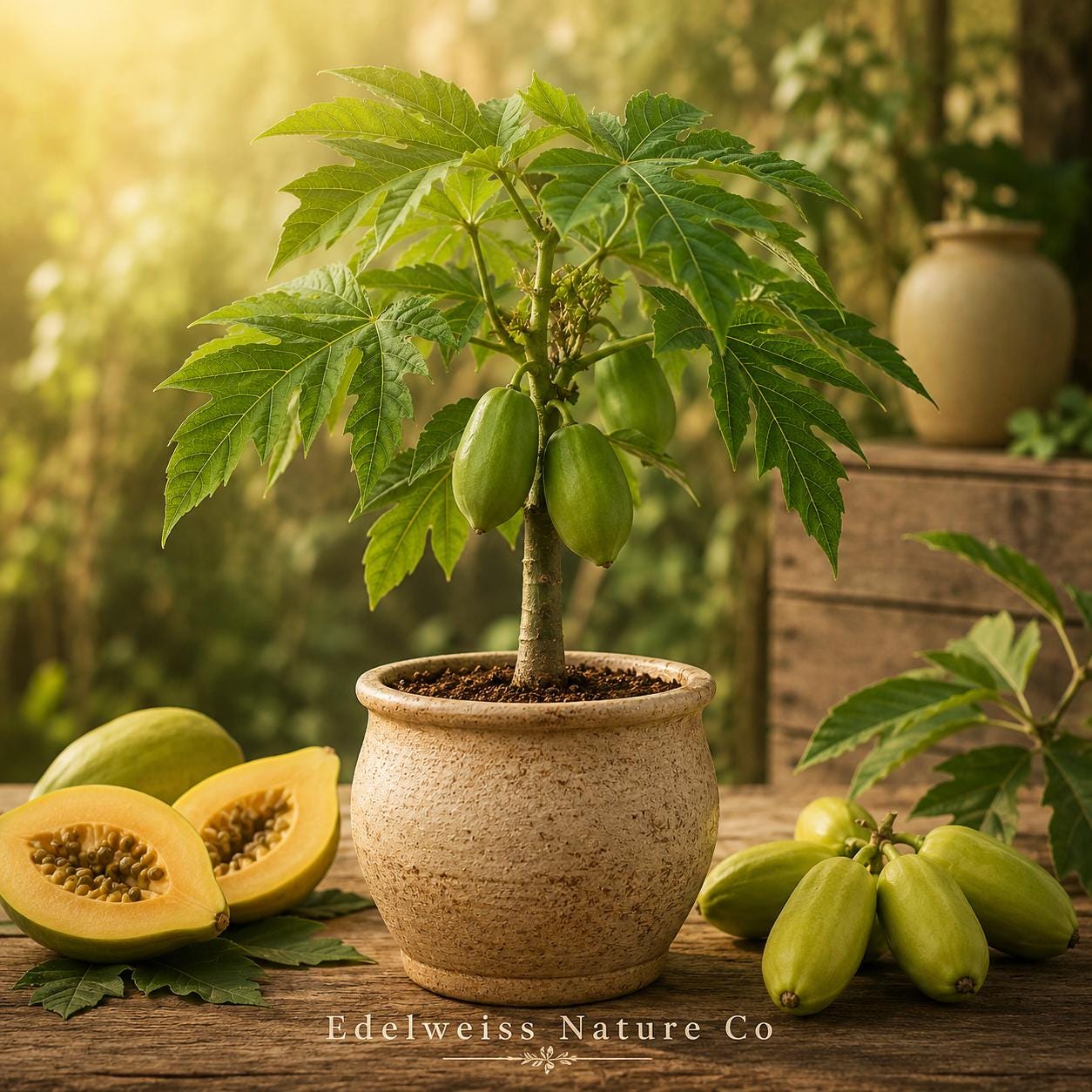 Mountain Papaya Babaco Starter Plug | Heirloom Non-GMO Plant | Vasconcellea heilbornii | Seedless Tropical Fruit