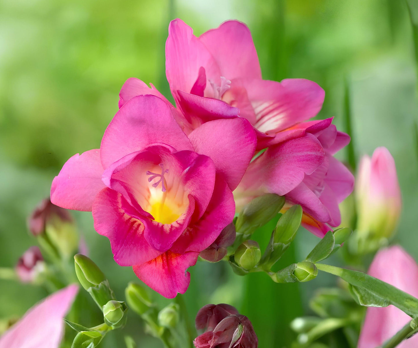 Freesia Bulbs - 15 Double Pink Flowering Bulbs - Fragrant Spring Blooms - Freesia hybrids - Easy Care for Gardens & Containers
