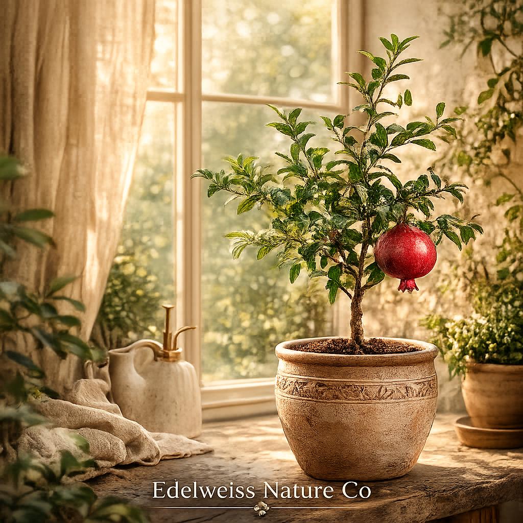 Salavatski Pomegranate Starter Plant | 3-6" Live Fruit Tree | Punica granatum | Edible Ornamental Garden Plant