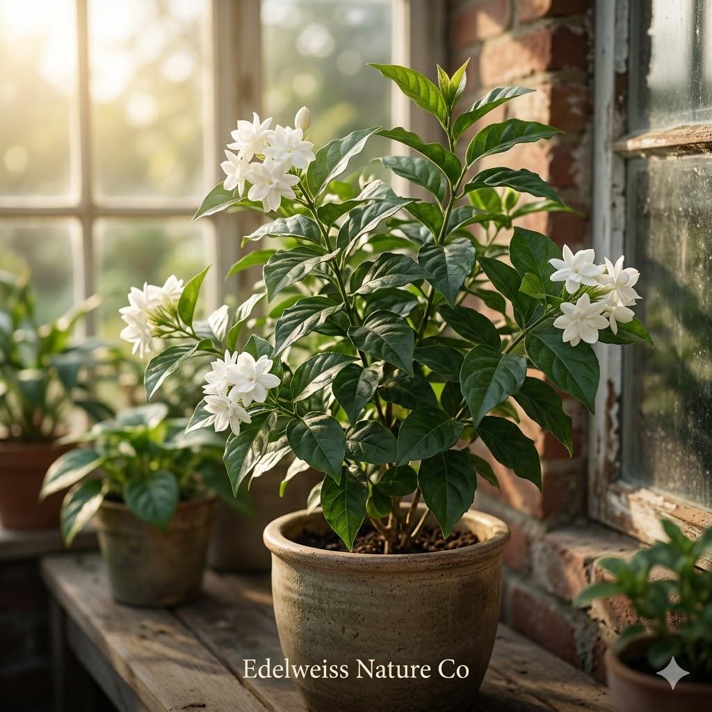 Maid of Orleans Jasmine Plant | Rooted Starter Plant | Fragrant White Flowers | Jasminum sambac | Tropical Flowering Vine