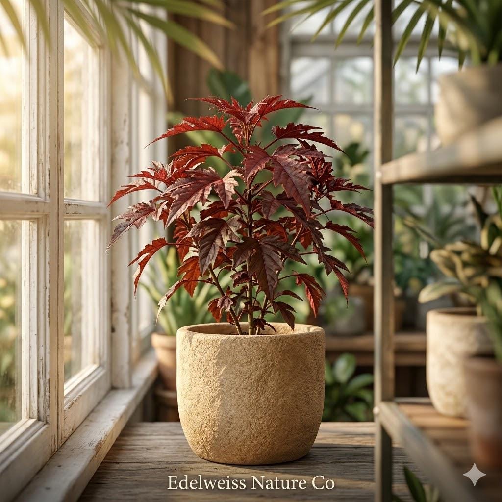 Mahogany Splendor Hibiscus Starter Plant | Red Leaf Hardy Ornamental | Hibiscus acetosella | Tropical Foliage Plant