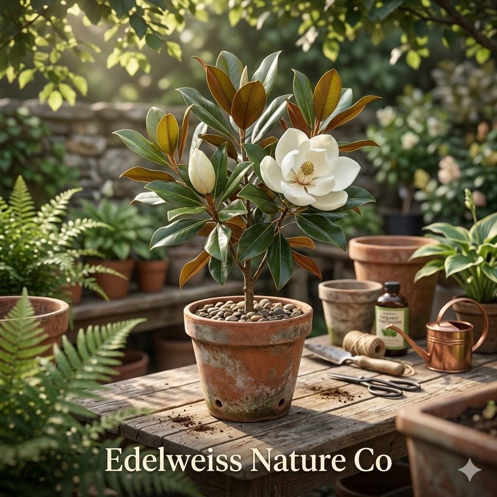 Southern Magnolia Trees - 3 Pack Bare Root Seedlings, Fragrant Evergreen Flowering Plant, Magnolia grandiflora, 12-24"