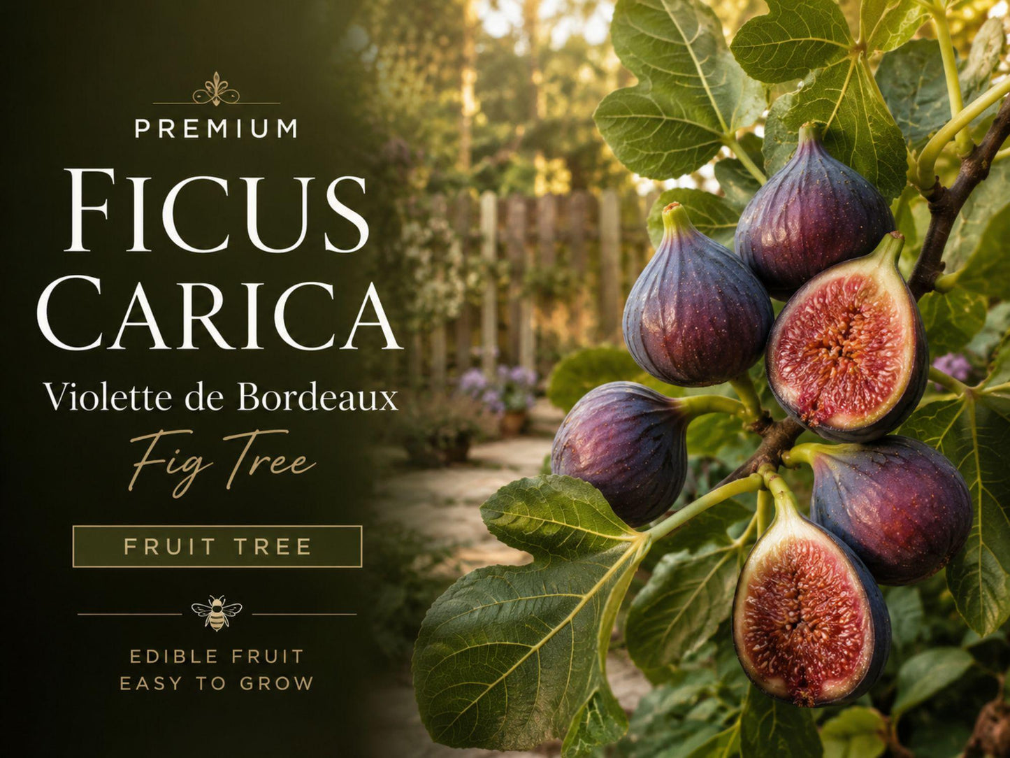 Dwarf Fig Tree Starter Plug 4-6 in Violette de Bordeaux Ficus Carica Dark Purple Fruit for Container Gardening