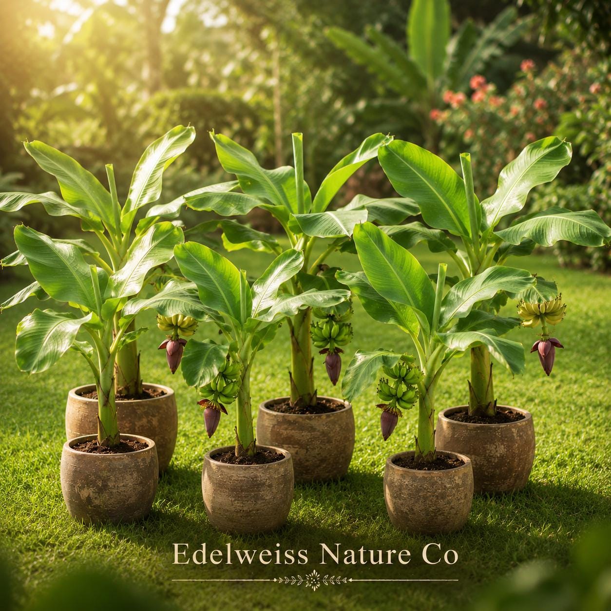 Dwarf Cavendish Banana Starter Plant | 3-4" Live Tropical Fruit Plant | Musa Acuminata | Compact Edible Garden Variety