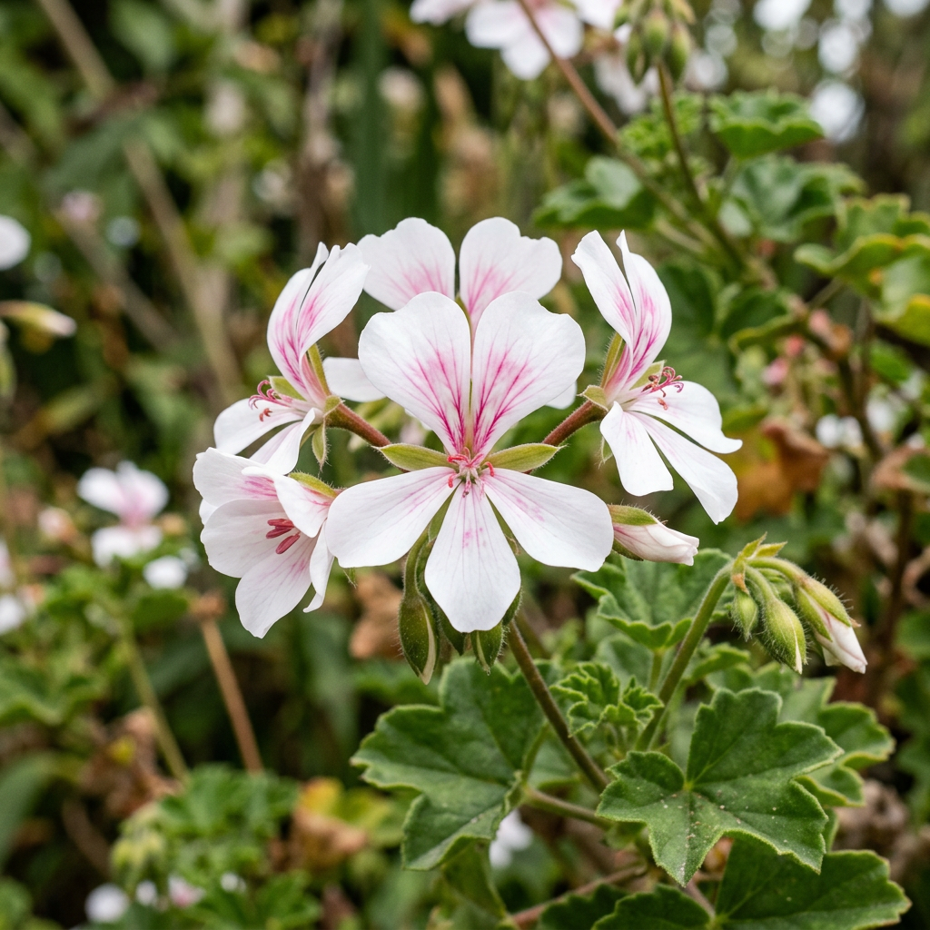 Rare Geranium Pelargonium spp. Cuttings 6 Inches White Pink Live Starter Plants Houseplant
