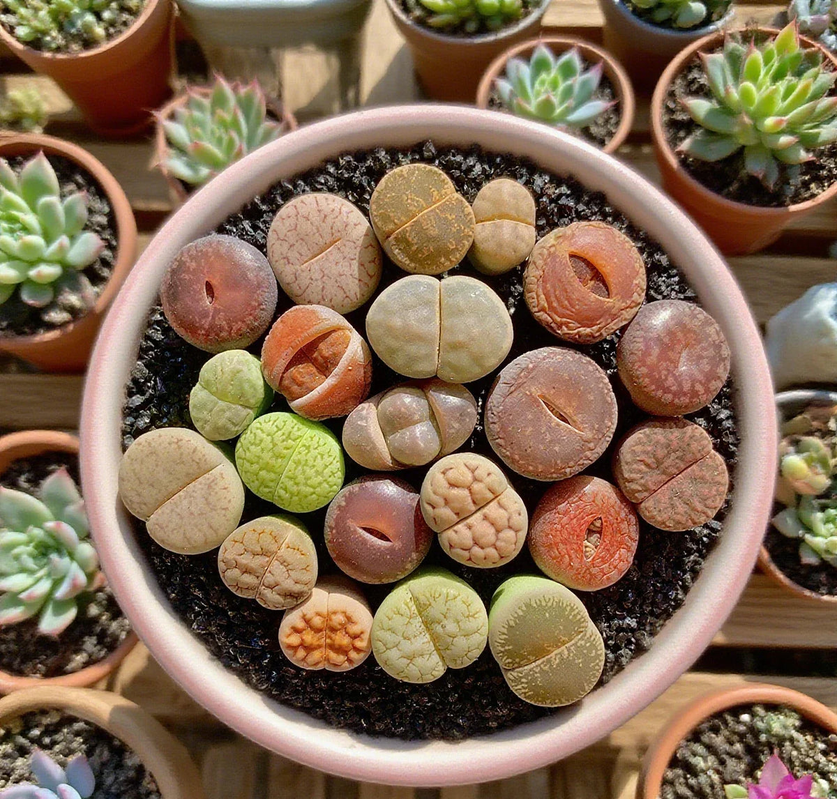 Lithops Succulent Plants - Large 10pcs Random DIY Mix - Rare Living Stones - Lithops spp. - Easy Care Bare Root