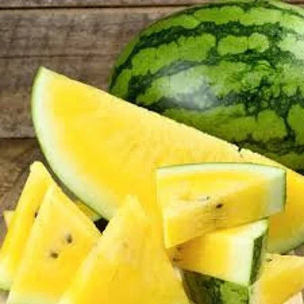 Organic Heirloom Watermelon Seeds - 25 Yellow Vegetable Seeds for Planting - Citrullus lanatus - Perfect for Home Gardens