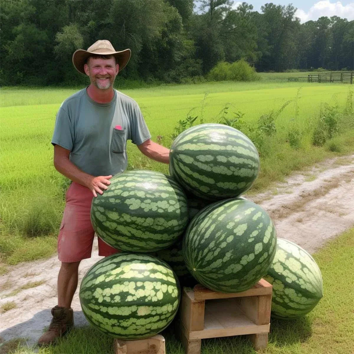 Florida Giant Watermelon Seeds - 24 Heirloom Non-GMO Organic - Citrullus lanatus - Sweet Juicy Melons for Home Garden