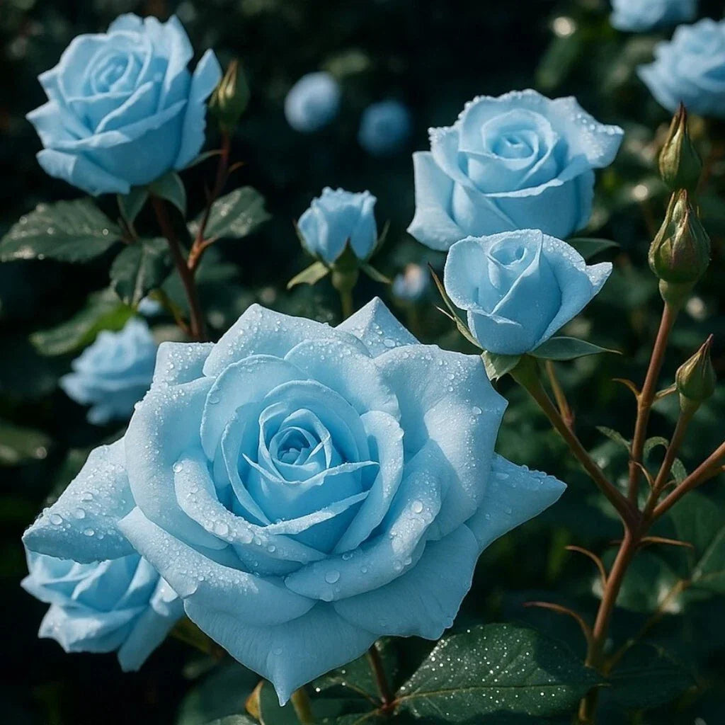 Light Blue Rose Seeds - 20 Pack - Decorative Rosa spp. - Unique Fragrant Blooms for Garden & Special Occasions