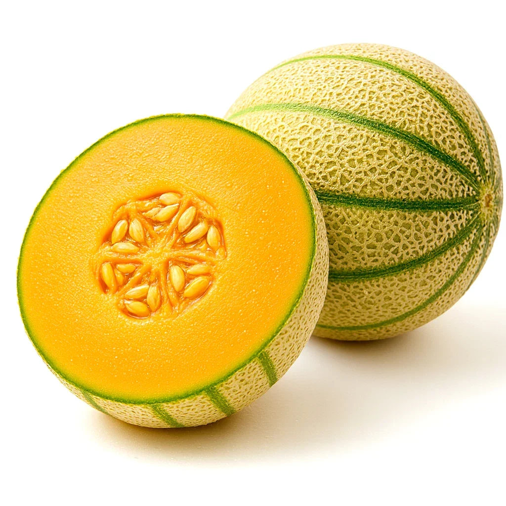Honey Rock Cantaloupe Seeds 125+ Heirloom Non-GMO Sweet Cucumis melo for Home Gardening, Fresh Melons, USA