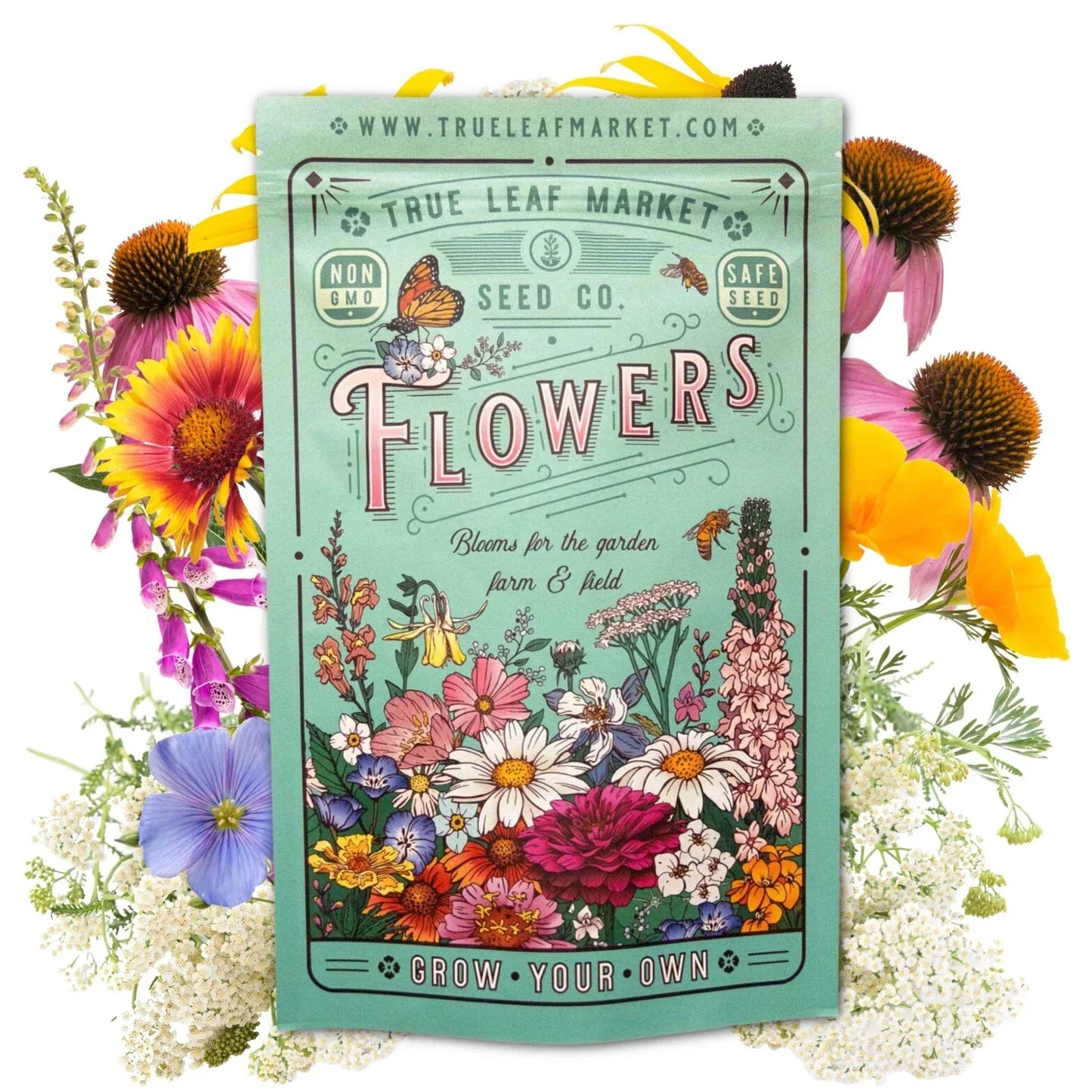 Perennial Wildflower Seed Mix 1 lb Colorful Easy Care Blend Various Species for Attracting Pollinators