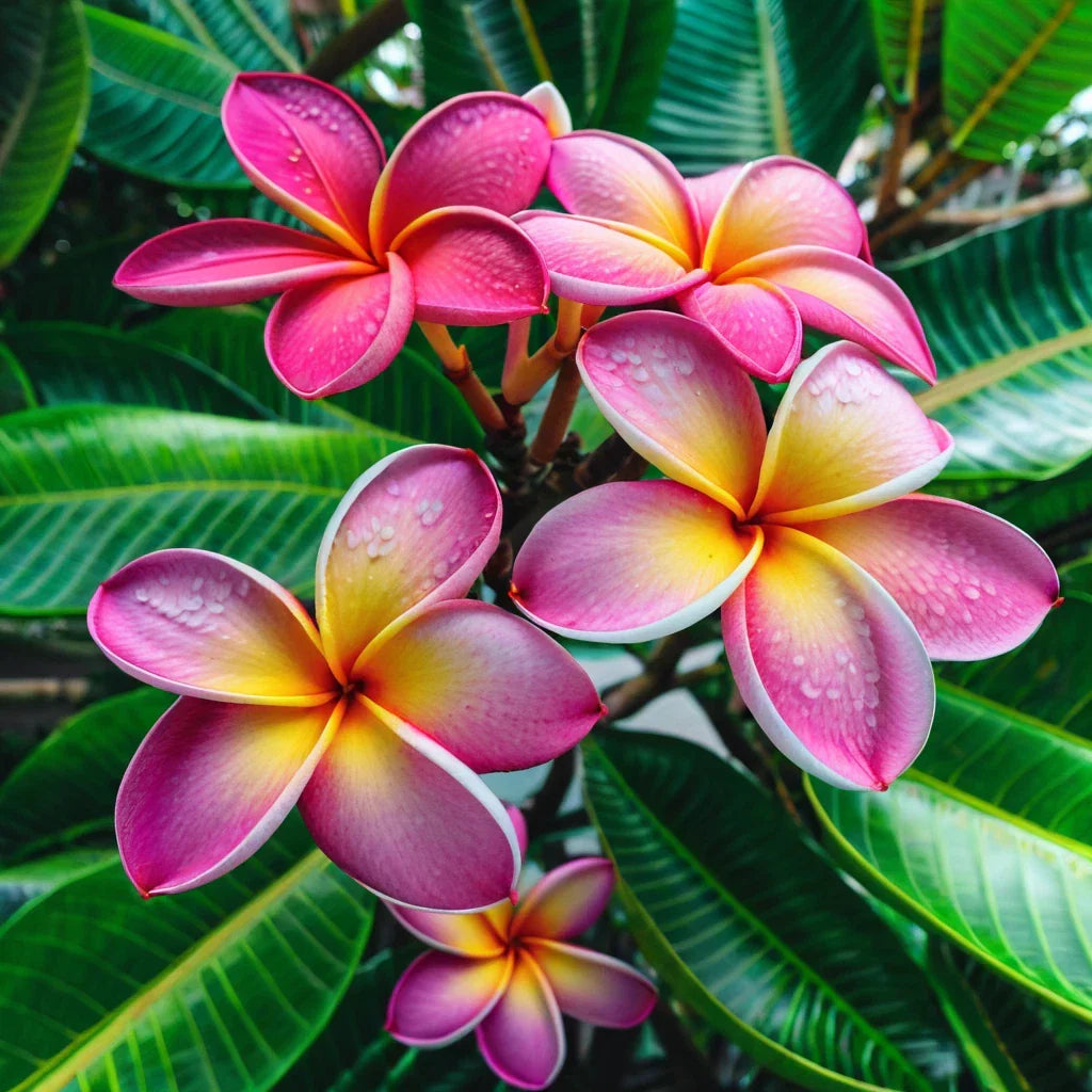 Plumeria Seeds - 5 Purple Yellow Hawaiian Flower Seeds - Perennial Plant (Plumeria spp.) for Tropical Gardens and Patios