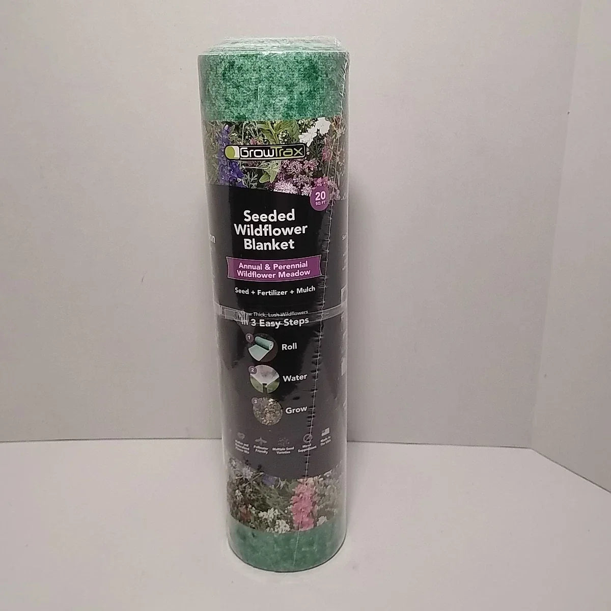 Seeded Wildflower Blanket 20 sq. ft. Eco-Friendly Annual & Perennial Mix - Attracts Pollinators - Various Species