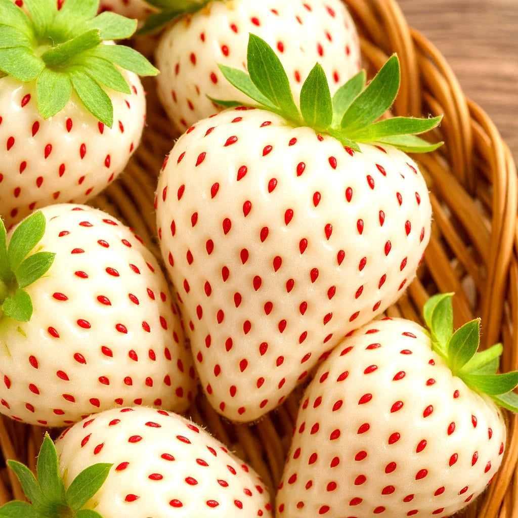 White Wonder Strawberry Seeds - 200 Heirloom Non-GMO Perennial Seeds - Fragaria × ananassa - Unique Sweet White Fruit