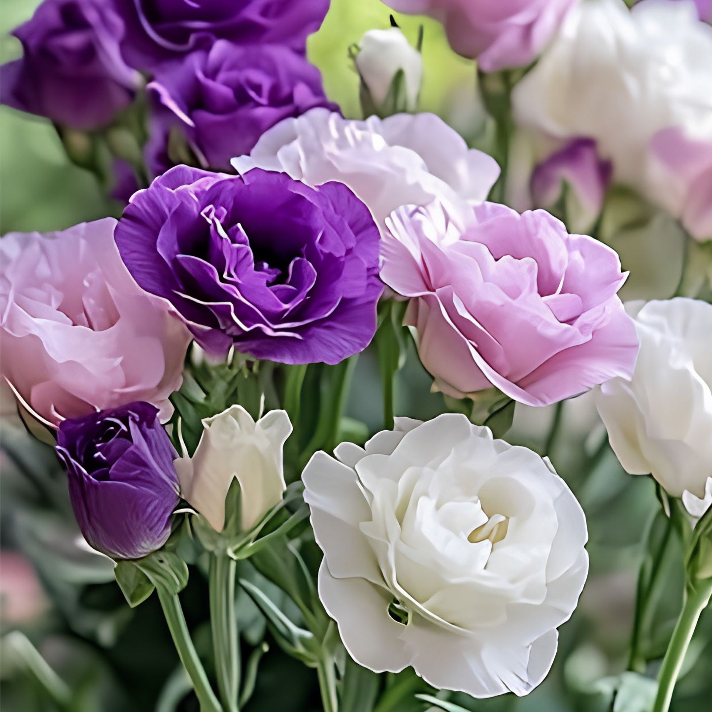 Mixed Lisianthus Flower Seeds - 300+ Perennial Eustoma Seeds for Outdoor Planting, Cut Flowers