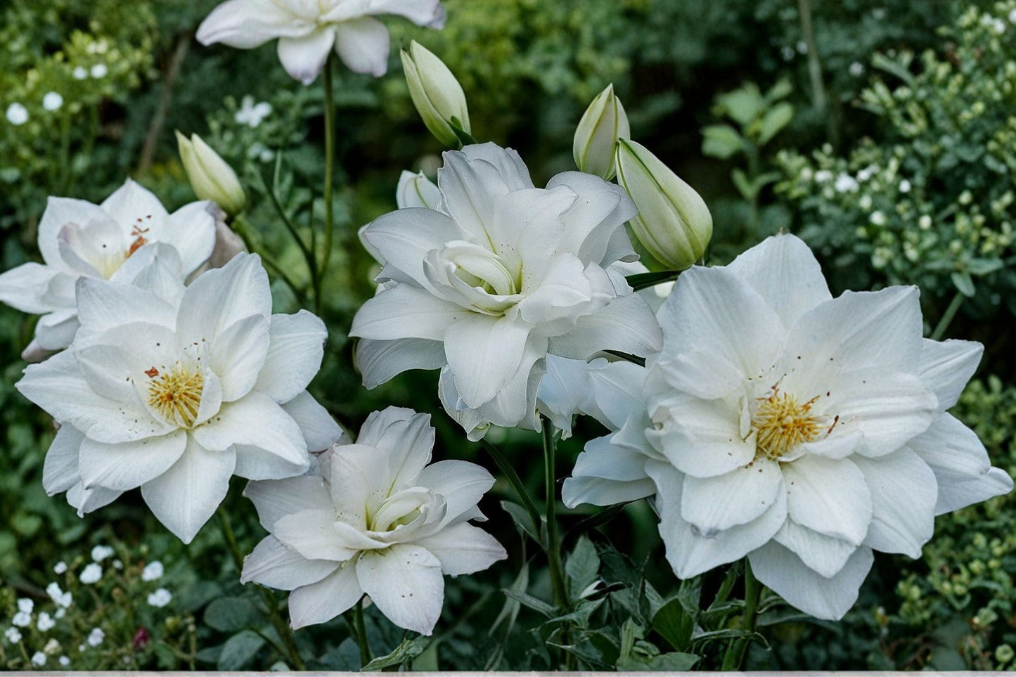 White Double Oriental Lily Bulb | Lilium O 'Lotus Pure' | Pollen Free Perennial | Bareroot for Cut Flower Garden