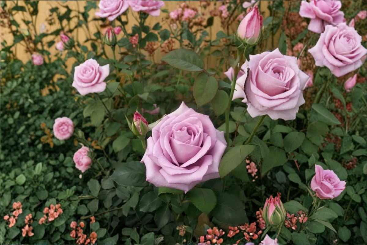 Blue Girl Rose Live Plant 1 Gallon Mauve Lavender Hybrid Tea Rose Bush for Garden Outdoor Flowering Plant