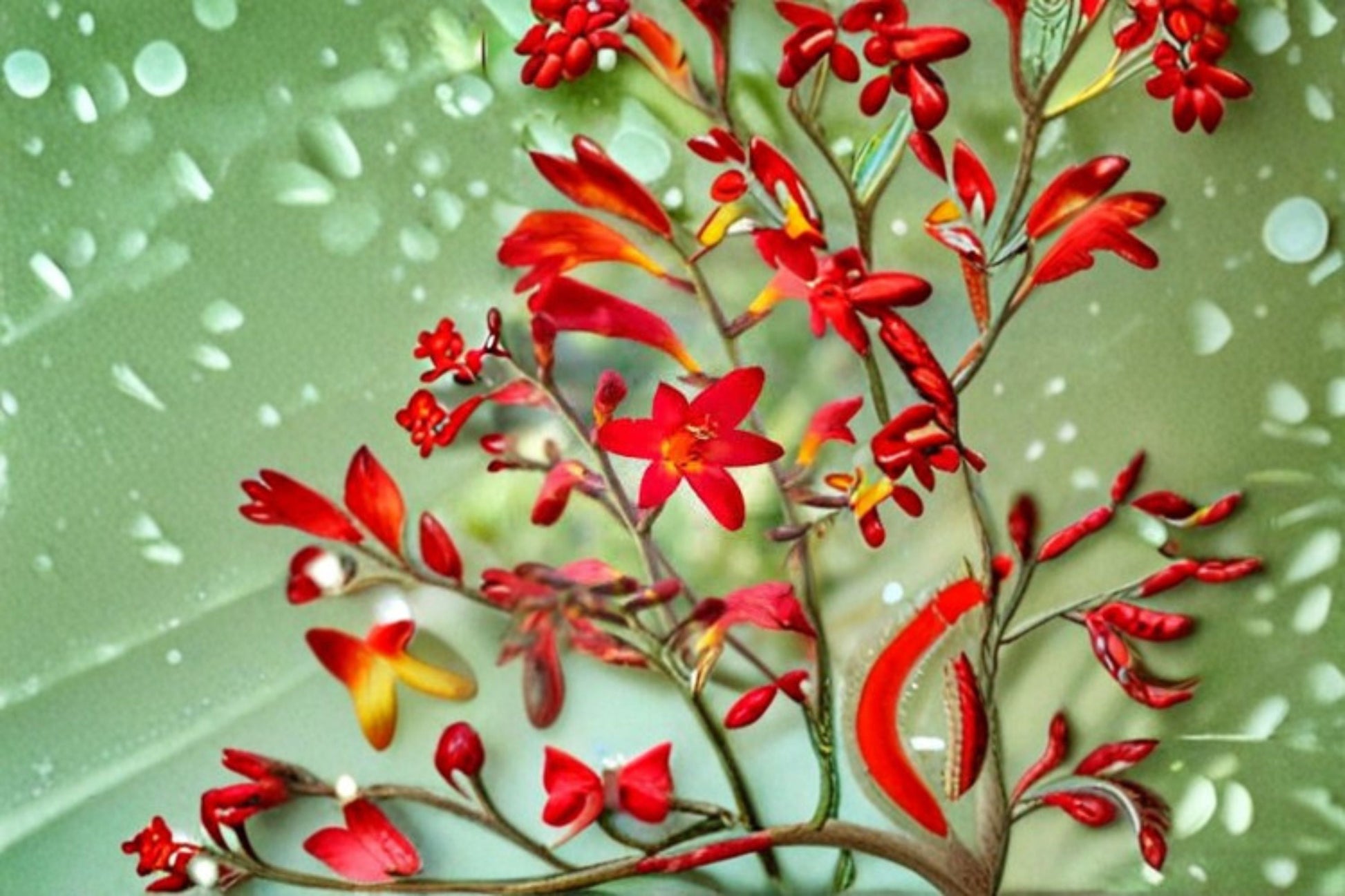 Crocosmia Bulb Clump - Live Perennial Plant - Yellow George Davison or Red Lucifer - Crocosmia × crocosmiiflora