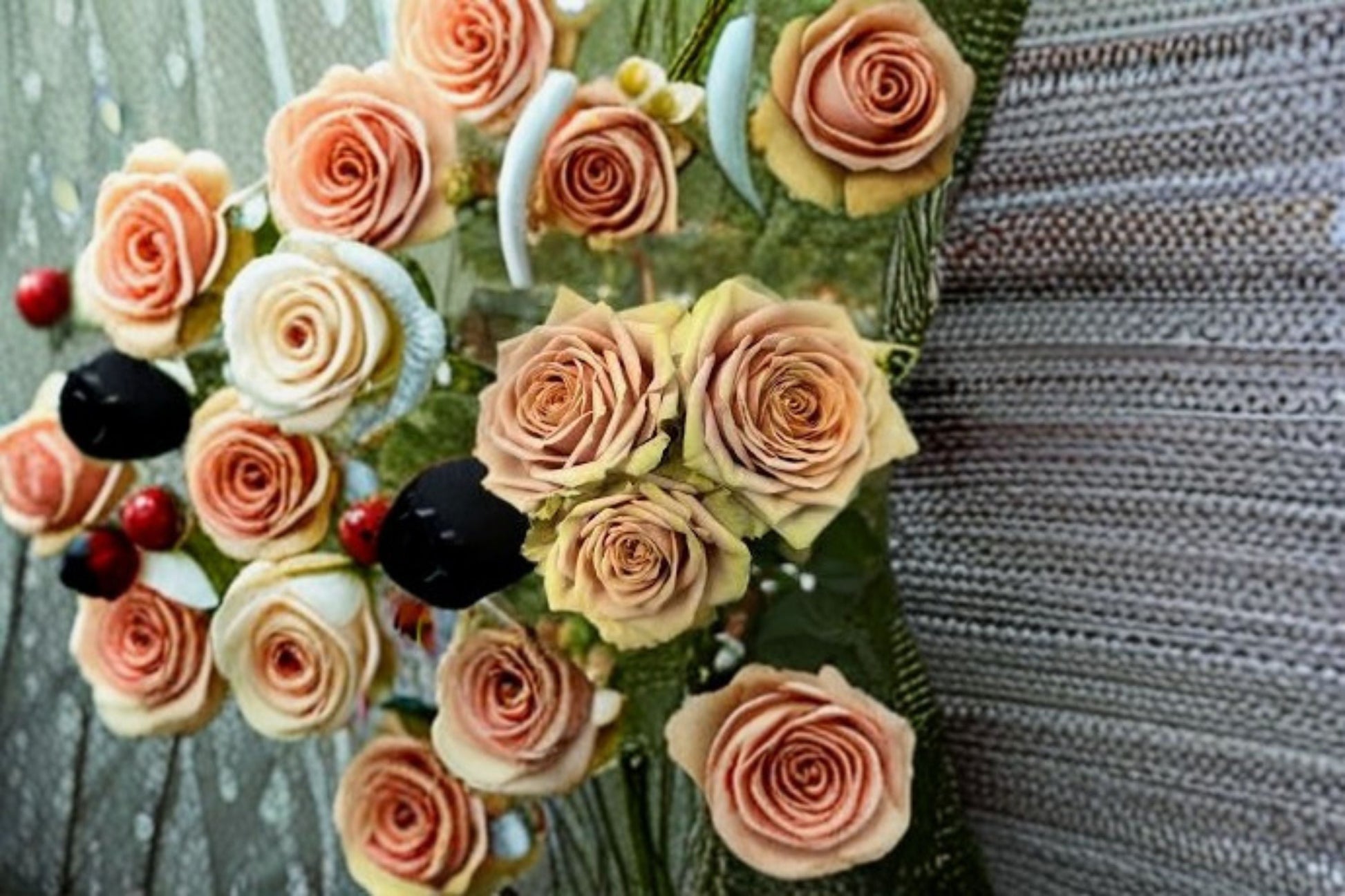 Teddy Bear Rose Live Plant - Warm Brown Cut Rose - Rosa hybrid - Vintage-Style Ornamental Flower for Gardens and Containers
