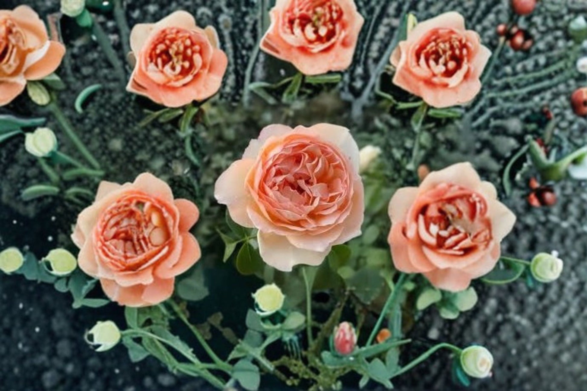 Fragrant Capri Rose Live Plant - Repeat Blooming Ornamental Cut Rose, Rosa hybrid, Pink Apricot, 2-Year-Old Starter Plant