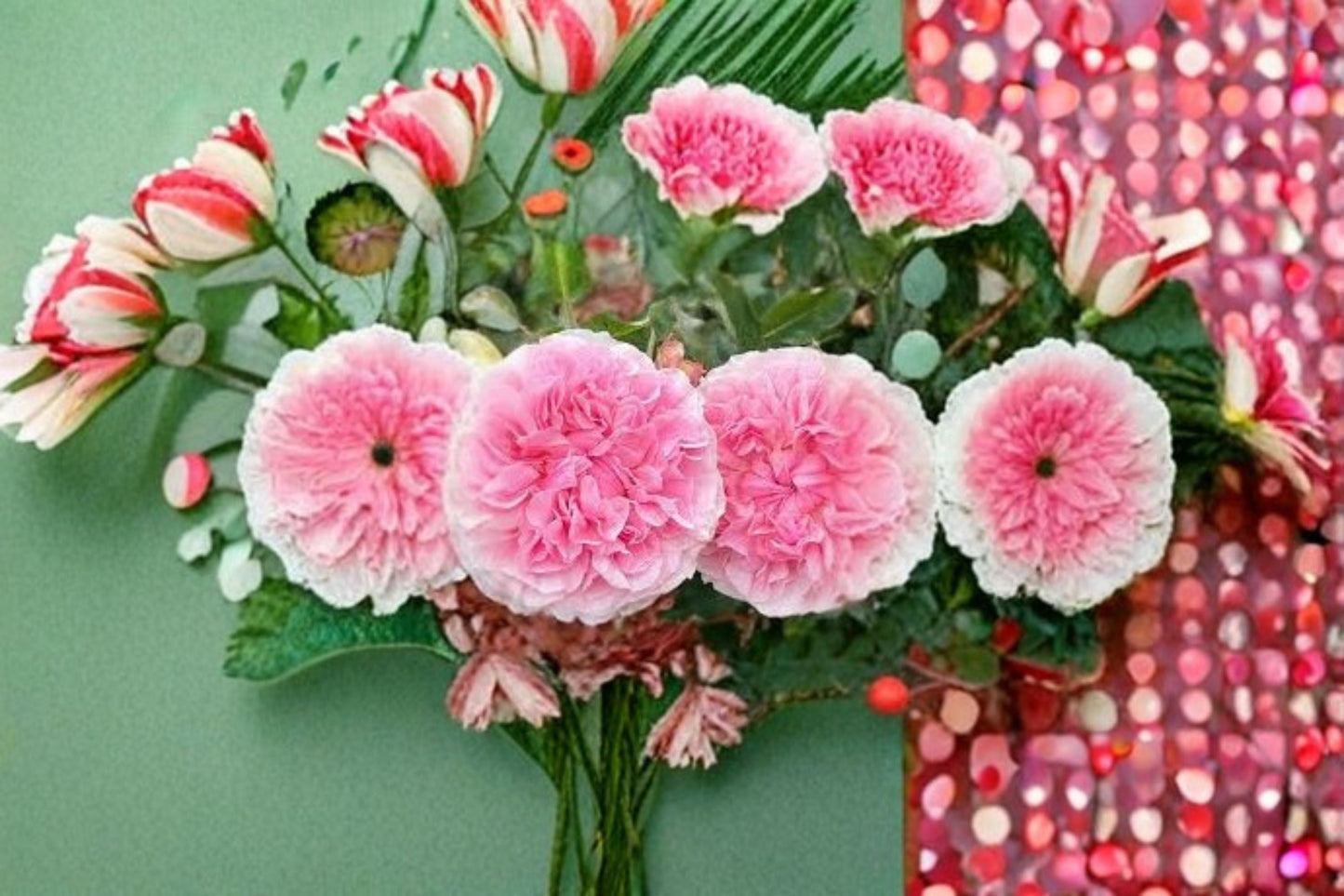 Ausimmon Rose Live Plant - Blush Pink Double Bloom Shrub Rose - Rosa hybrid - Own Root Flowering Plant for Garden