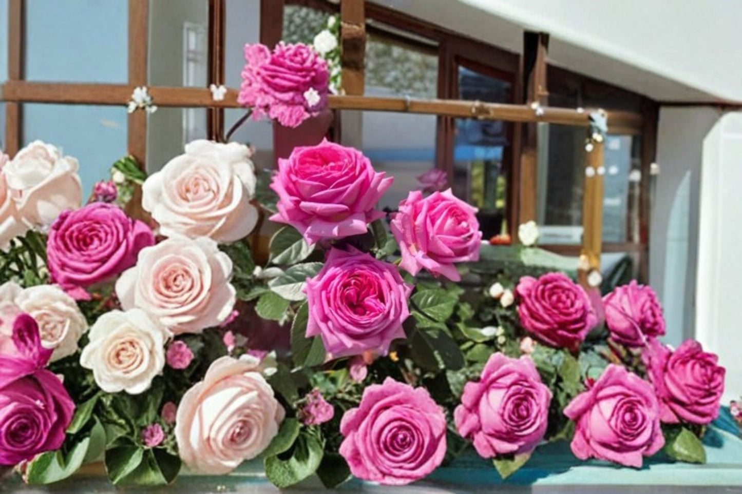 Fragrant Bernadette Lafont Rose Live Plant - Pink Apricot, Repeat Blooming, Disease Resistant, Rosa hybrid