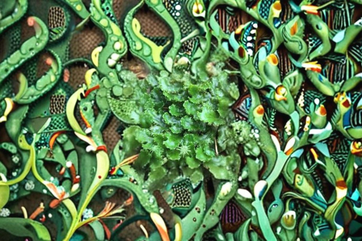 Umbrella Liverwort Plant – Live Marchantia polymorpha – Male Form for Terrariums and Vivariums – Moisture-Loving Green Decor