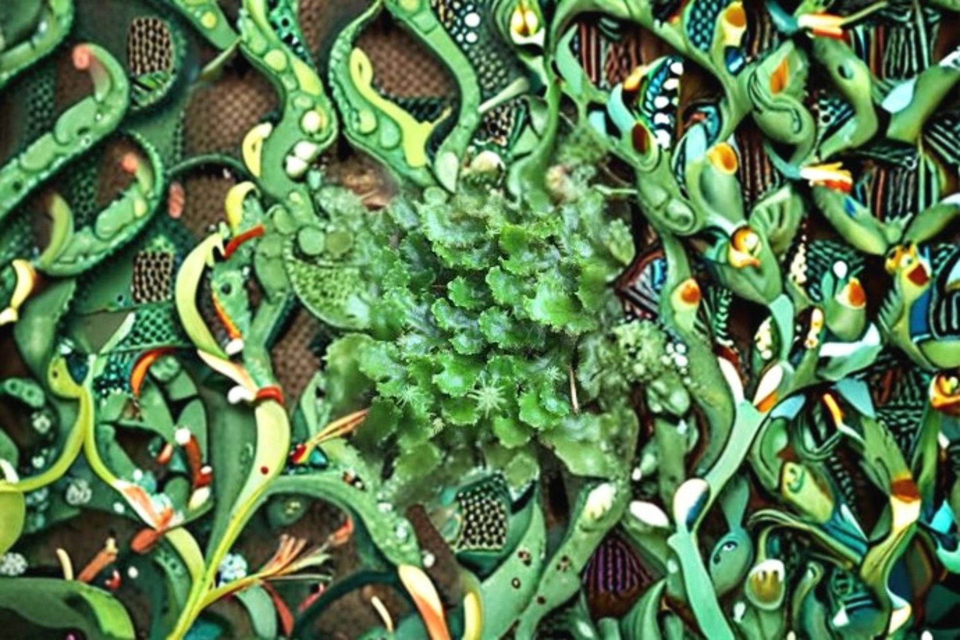 Umbrella Liverwort Plant – Live Marchantia polymorpha – Male Form for Terrariums and Vivariums – Moisture-Loving Green Decor