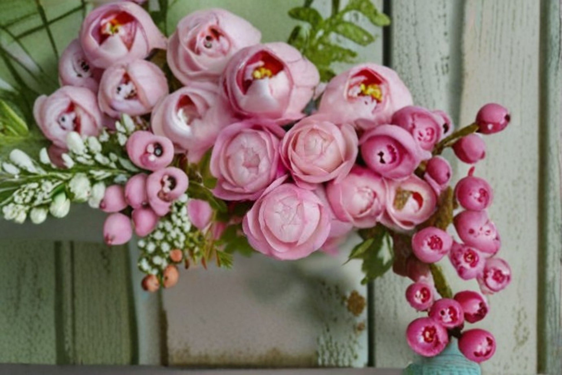 Strawberry Macaron Rose Live Plant - Fragrant Repeat Blooming Garden Rose - Rosa hybrid - Compact Patio Flowering Shrub