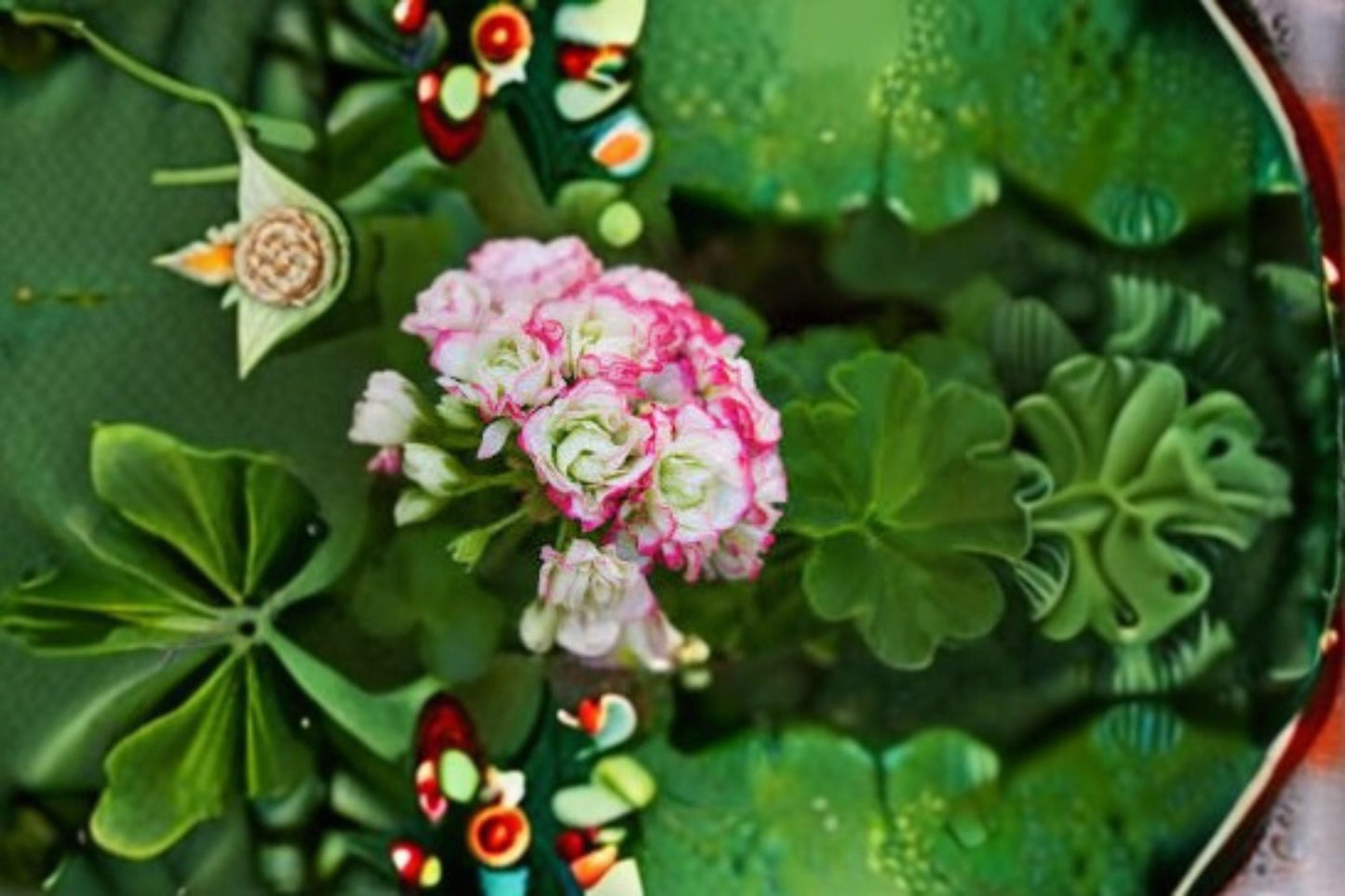 Apple Blossom Rosebud Geranium Live Plant - 4 Inch Pot - Pelargonium 'Apple Blossom Rosebud' - Heirloom Flowering Plant