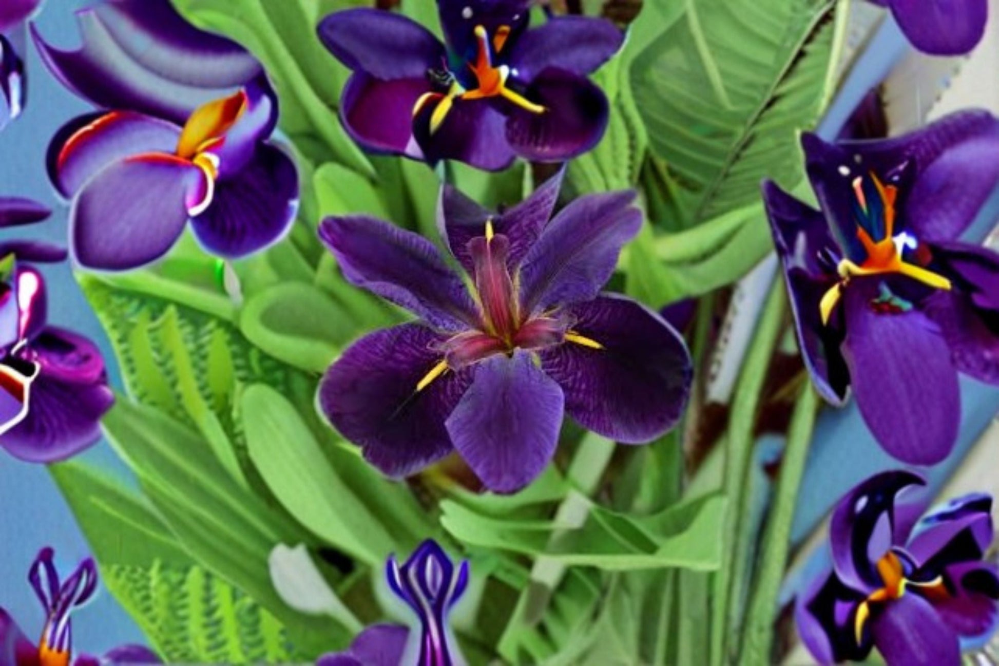 Black Gamecock Louisiana Iris Rhizome - Purple Aquatic Flower Plant - Iris hexagona Hybrid - Hardy Pond & Water Garden Perennial