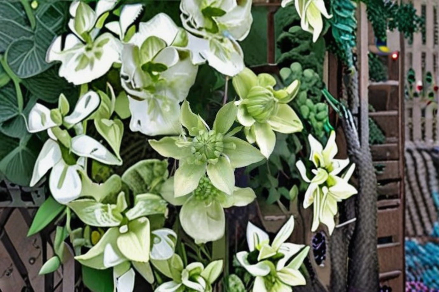 Clematis Live Plant - Alba Plena White Double Flower Climbing Vine - Clematis florida - Perennial Garden Climber