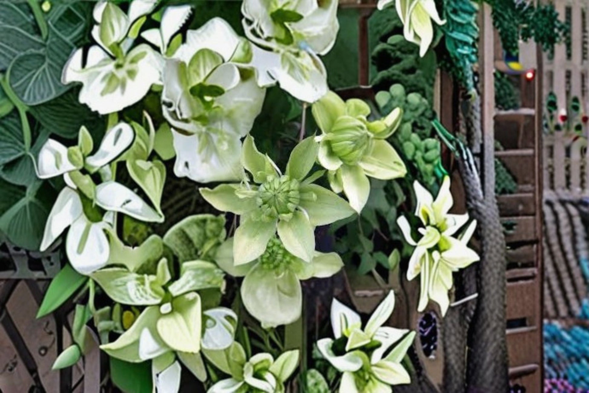 Clematis Live Plant - Alba Plena White Double Flower Climbing Vine - Clematis florida - Perennial Garden Climber