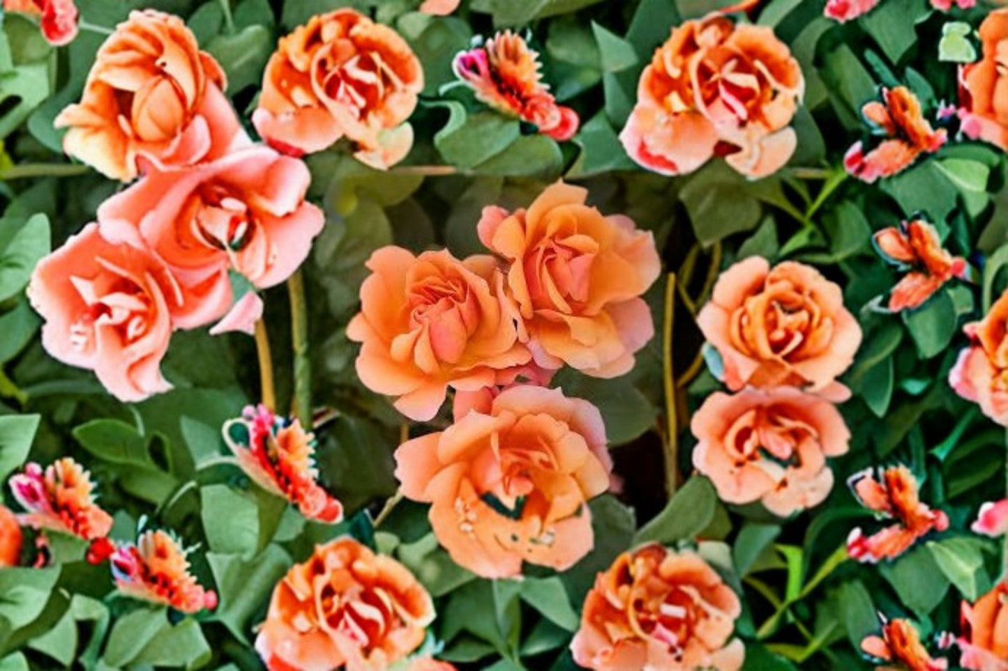 Tequila Rose Live Plant - 1.5 Gal Apricot-Orange Rose - Rosa 'Tequila' - Own Root Repeat Blooming Shrub for Gardens & Containers