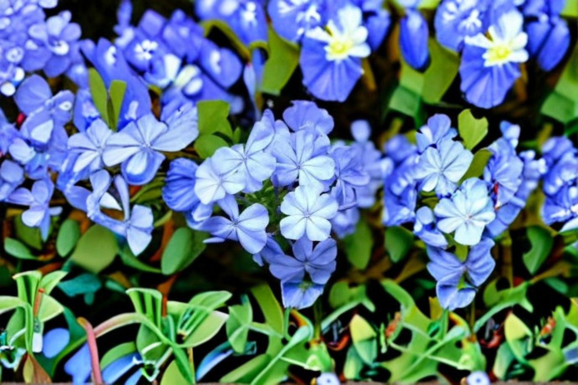 Dwarf Plumbago Plant - Blue Flower Groundcover - Ceratostigma plumbaginoides - Starter Plug for Garden Borders and Landscape