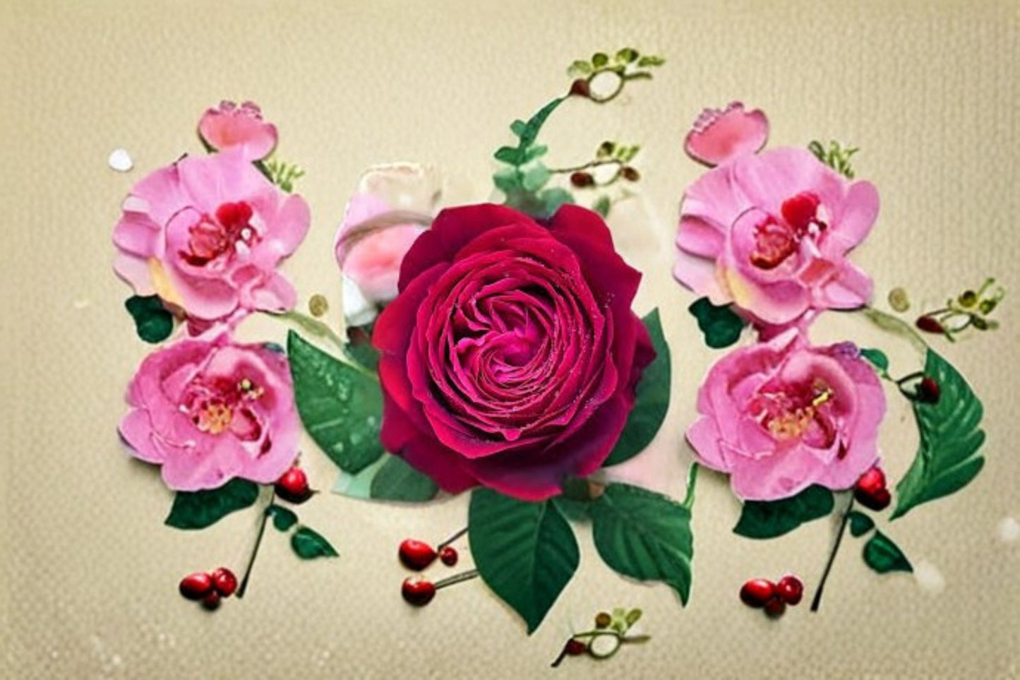 Janice Kellogg Rose Live Plant - Red Velvety Shrub Rose - Rosa hybrid - Compact Growth for Garden & Patio Containers