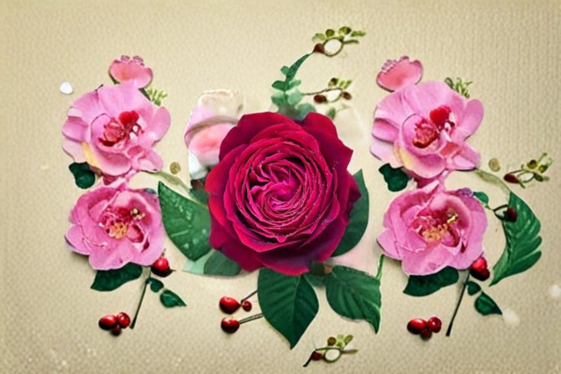 Janice Kellogg Rose Live Plant - Red Velvety Shrub Rose - Rosa hybrid - Compact Growth for Garden & Patio Containers