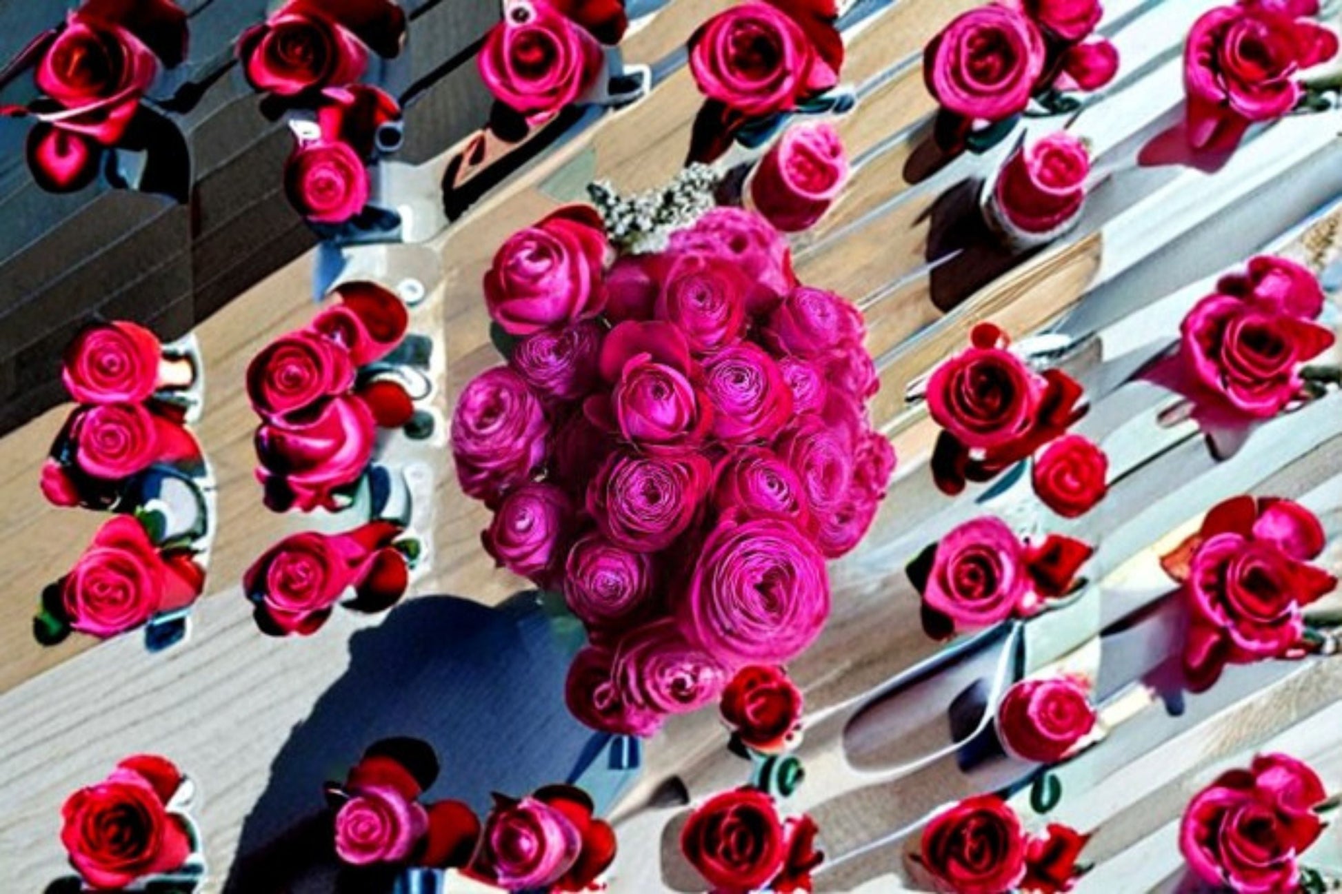 Dima Bombastic Rose Live Plant - Magenta Cherry Red Spray Rose - Rosa hybrid - Long Lasting Cut Flower for Gardens