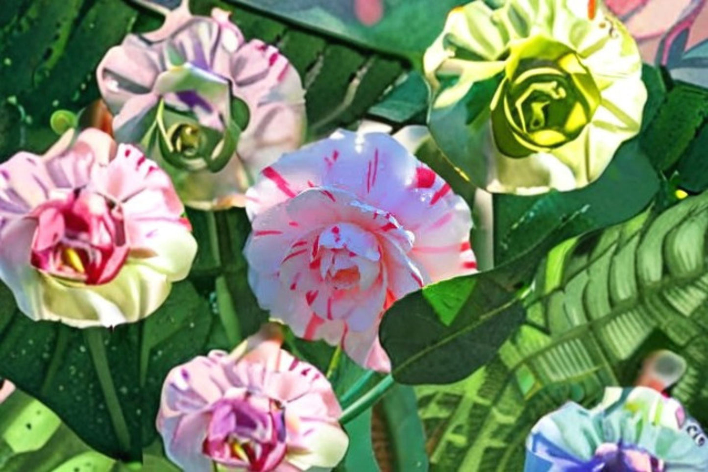 LA Peppermint Camellia Live Starter Plant - 4L Pot - Camellia japonica 'LA Peppermint' - Evergreen Flowering Shrub with Multicolored Blooms
