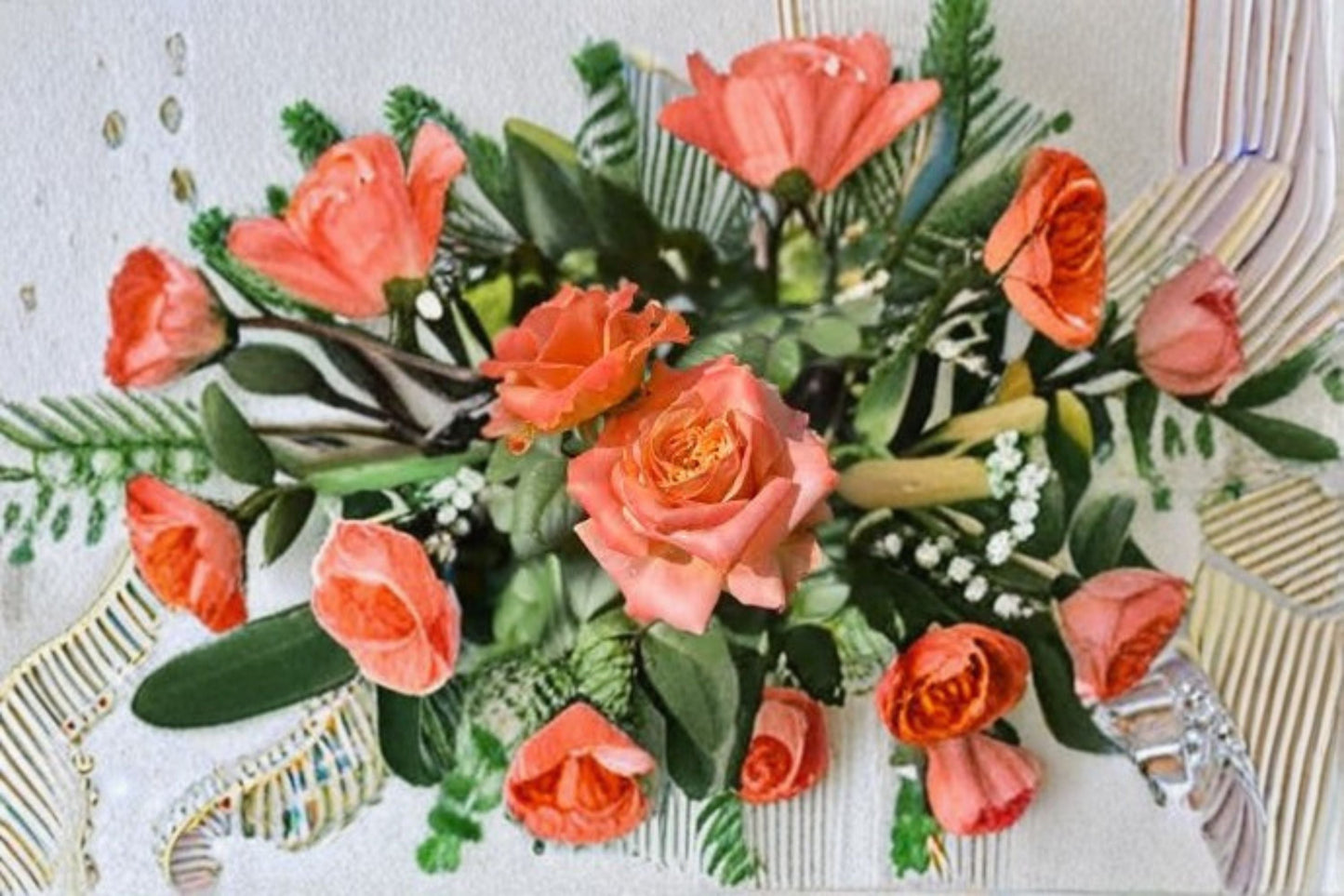Peach Funky Rose Plant - Live Repeat Blooming Cut Rose - Rosa Hybrid - Orange Vintage Blooms - Disease Resistant