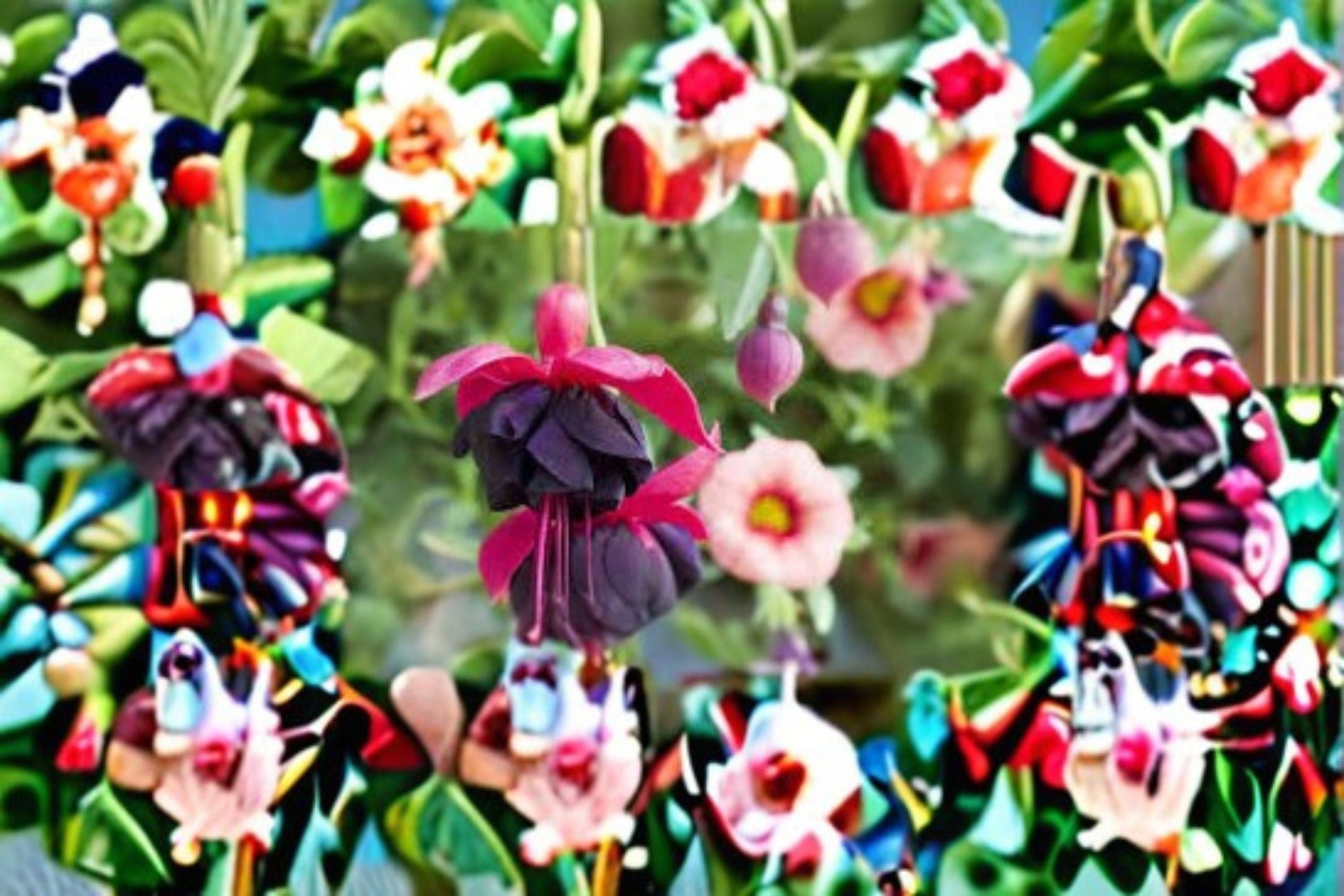 Fuchsia Plant 1 Live Plant New Millenium Pink Purple Flowers Fuchsia hybrida - Trailing for Hanging Baskets, Attracts Hummingbirds