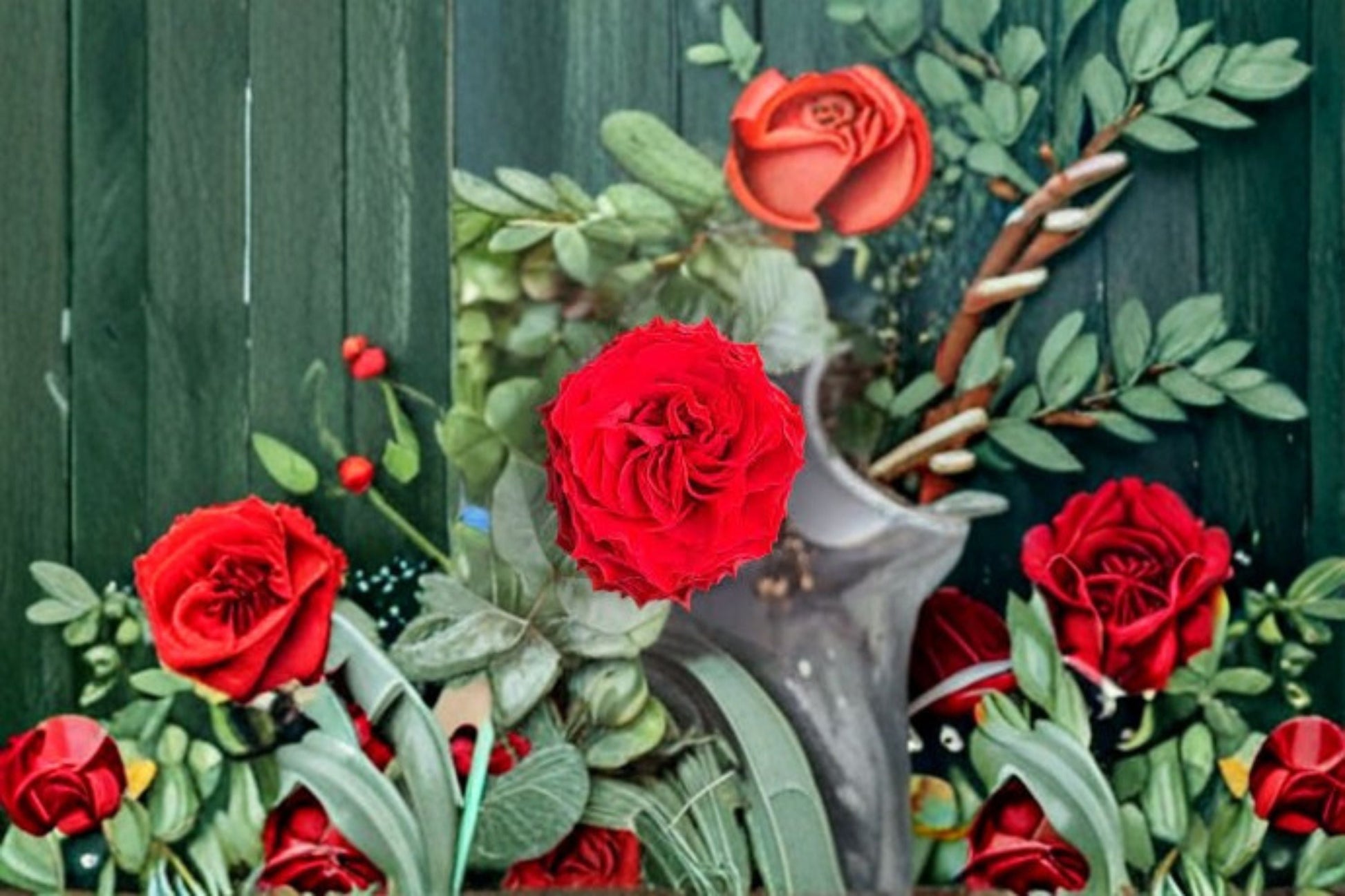 First Edition Rose Plant - Live Own Root True Red Double Blooming Shrub (Rosa hybrid) - Heat Tolerant & Fragrant