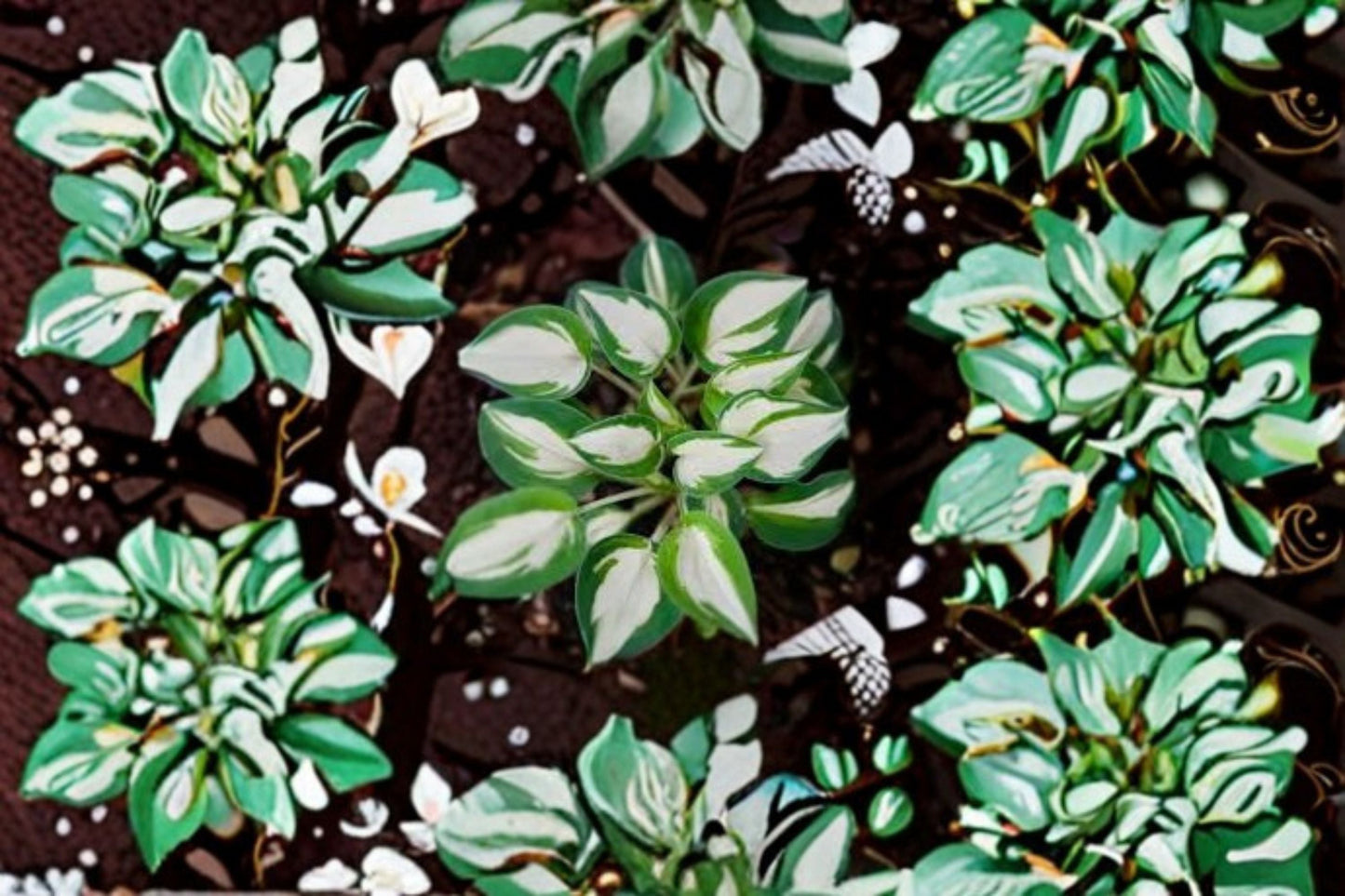 Pandora's Box Hosta Live Starter Plant - Mini Dwarf Perennial with White-Centered Leaves (Hosta 'Pandora's Box')