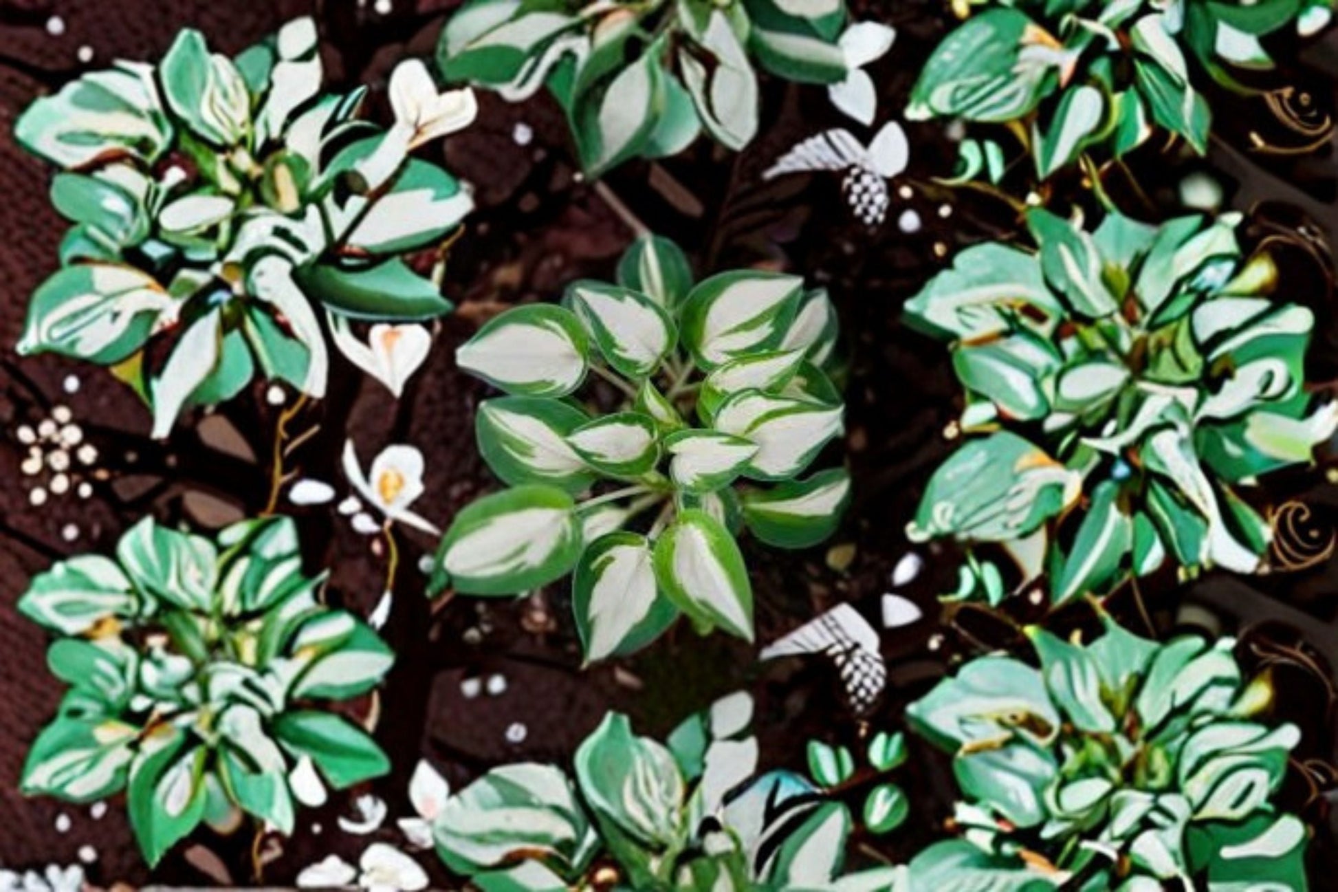 Pandora's Box Hosta Live Starter Plant - Mini Dwarf Perennial with White-Centered Leaves (Hosta 'Pandora's Box')