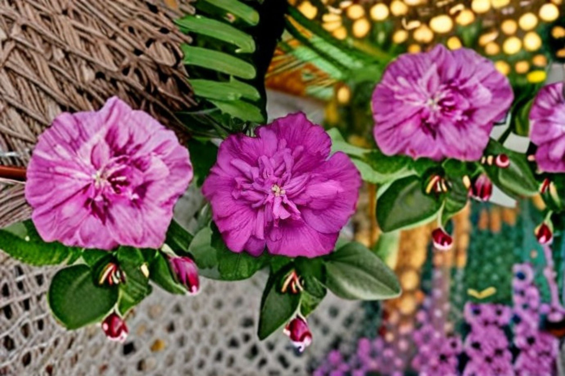 Magenta Chiffon Rose of Sharon 2 Live Plants, Pink Flowering Shrub, Hibiscus syriacus, Hardy Ornamental Landscape Shrub