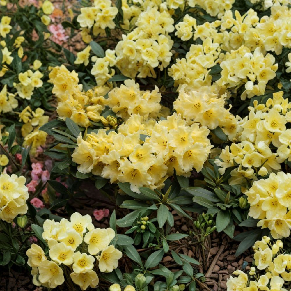 Rhododendron ‘Hotei’ Plant - One Gallon Evergreen Shrub with Yellow Midseason Blooms | Rhododendron ‘Hotei’