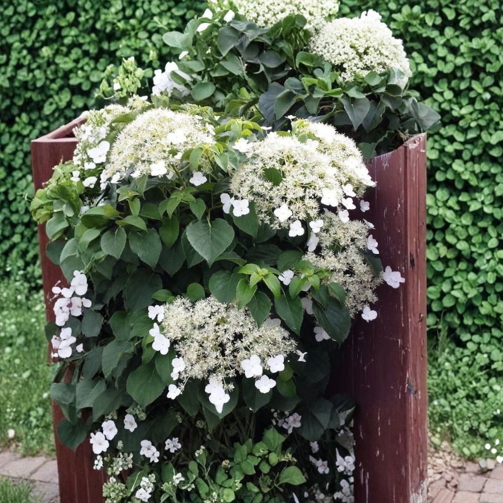 Climbing Hydrangea Plant | 4 Inch Pot | Hardy White Blooming Vine | Hydrangea anomala petiolaris | Deciduous Flowering Vine