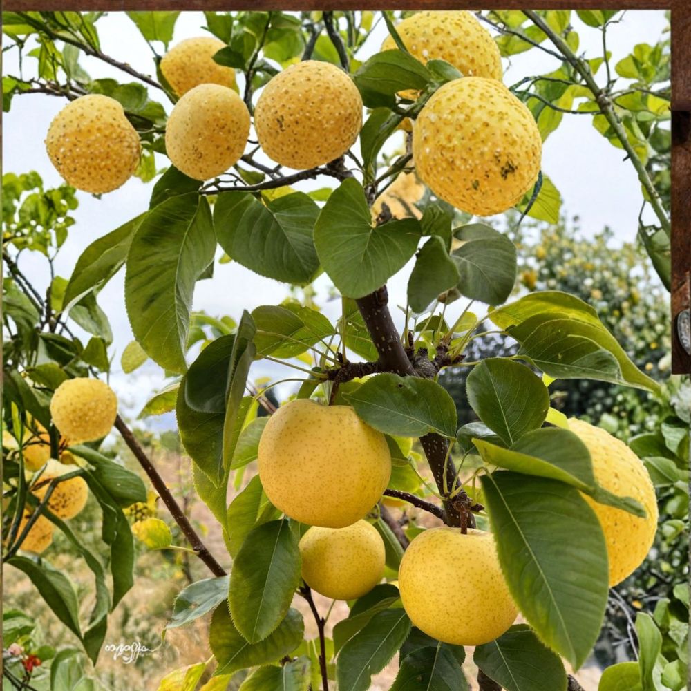 Korean Golden Pear Tree 32-36 Inches Pyrus pyrifolia Live Plant | Sweet Crisp Asian Pear Variety | 황금배